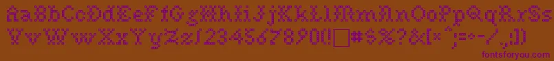 Weitere Informationen zur NeedlePointSewPlain-Schriftart NeedlePointSewPlain-Schriftart – Violette Schriften auf braunem Hintergrund