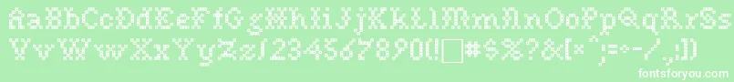 NeedlePointSewPlain Font – White Fonts on Green Background