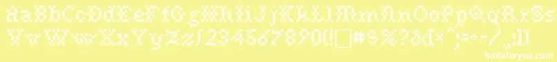フォントNeedlePointSewPlain – 黄色い背景に白い文字