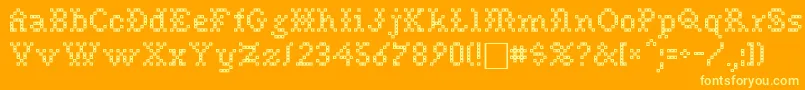 NeedlePointSewPlain Font – Yellow Fonts on Orange Background
