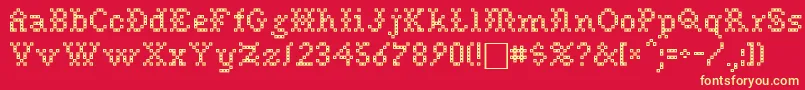 Police NeedlePointSewPlain – polices jaunes sur fond rouge