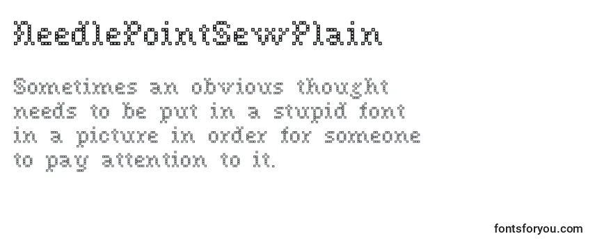 Review of the NeedlePointSewPlain Font