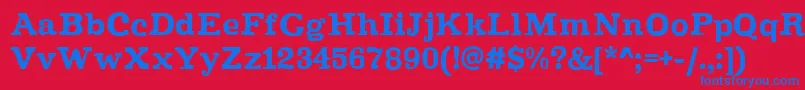 Improvisation-Schriftart – Blaue Schriften auf rotem Hintergrund