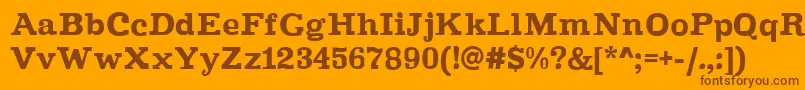 Improvisation Font – Brown Fonts on Orange Background