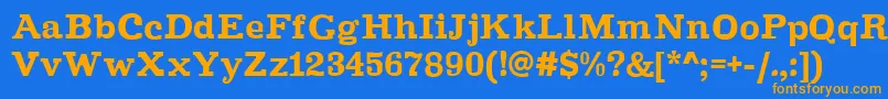 Improvisation-Schriftart – Orangefarbene Schriften auf blauem Hintergrund