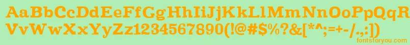 Improvisation Font – Orange Fonts on Green Background