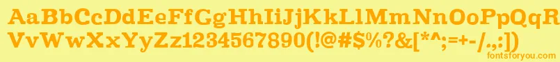 Improvisation Font – Orange Fonts on Yellow Background