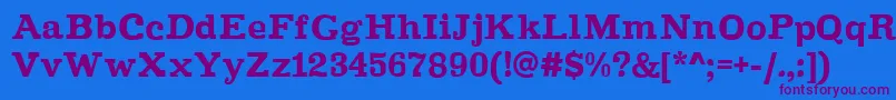 Improvisation Font – Purple Fonts on Blue Background