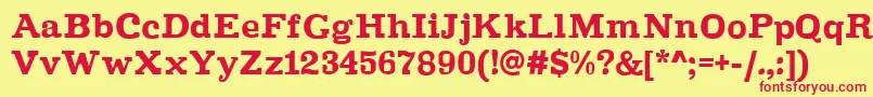 Improvisation Font – Red Fonts on Yellow Background