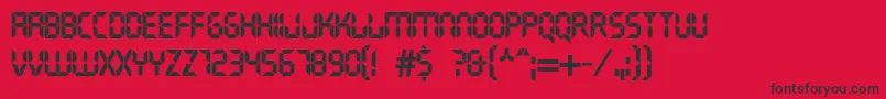 Dscrystalc Font – Black Fonts on Red Background