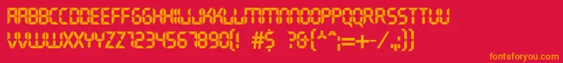 Dscrystalc Font – Orange Fonts on Red Background