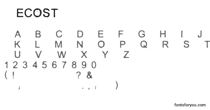A fonte Decost – alfabeto, números, caracteres especiais