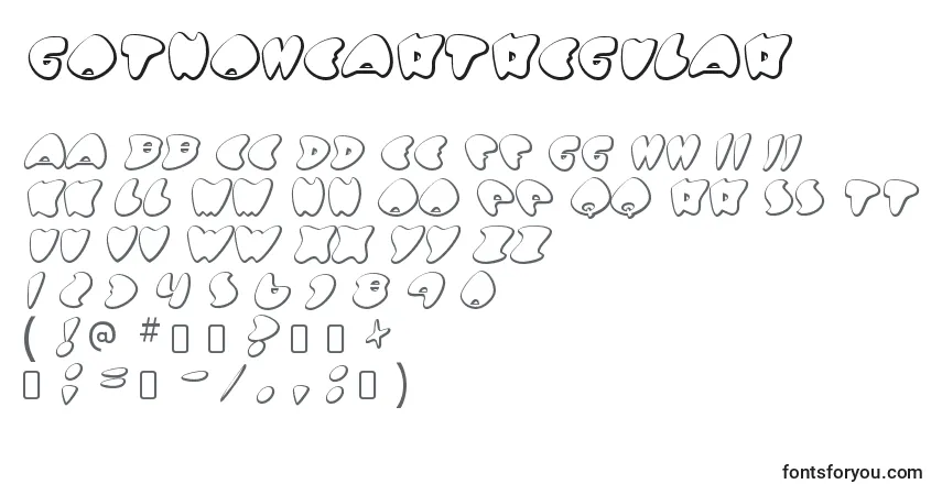 Schriftart GotnoheartRegular – Alphabet, Zahlen, spezielle Symbole