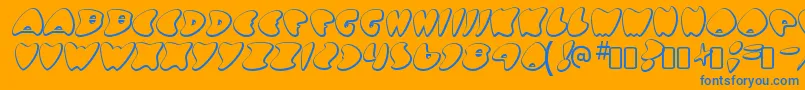 GotnoheartRegular-Schriftart – Blaue Schriften auf orangefarbenem Hintergrund
