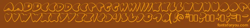 GotnoheartRegular-Schriftart – Orangefarbene Schriften auf braunem Hintergrund