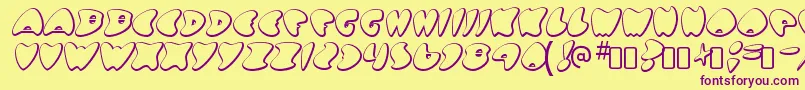 GotnoheartRegular Font – Purple Fonts on Yellow Background
