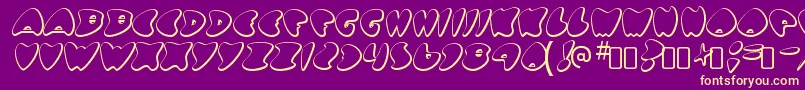 Fonte GotnoheartRegular – fontes amarelas em um fundo roxo