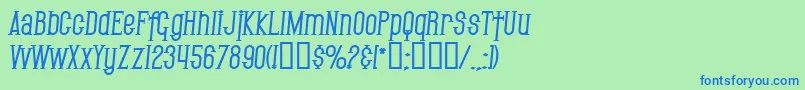 SfGothicanBoldItalic Font – Blue Fonts on Green Background