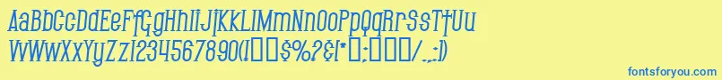 SfGothicanBoldItalic Font – Blue Fonts on Yellow Background