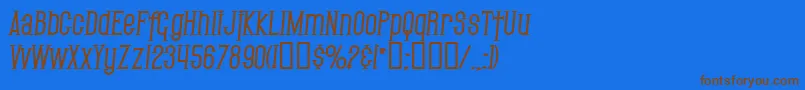 SfGothicanBoldItalic Font – Brown Fonts on Blue Background