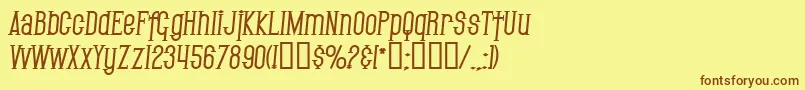 SfGothicanBoldItalic Font – Brown Fonts on Yellow Background