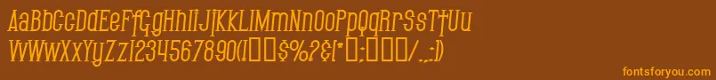 SfGothicanBoldItalic Font – Orange Fonts on Brown Background