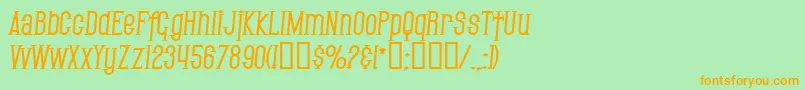 SfGothicanBoldItalic Font – Orange Fonts on Green Background