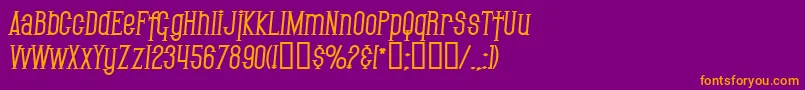 SfGothicanBoldItalic Font – Orange Fonts on Purple Background