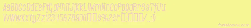 SfGothicanBoldItalic Font – Pink Fonts on Yellow Background