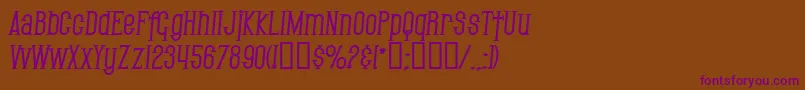 SfGothicanBoldItalic Font – Purple Fonts on Brown Background