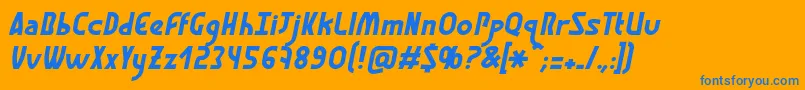 GraphismeItalic Font – Blue Fonts on Orange Background