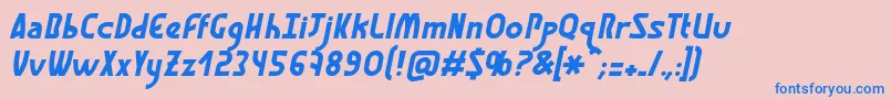 GraphismeItalic Font – Blue Fonts on Pink Background
