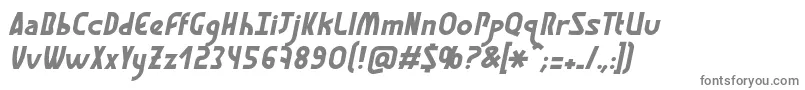 GraphismeItalic-fontti – harmaat kirjasimet valkoisella taustalla
