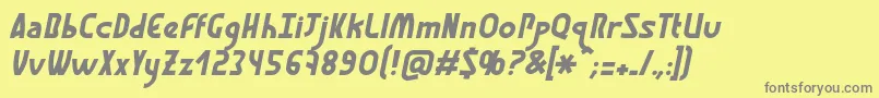 GraphismeItalic Font – Gray Fonts on Yellow Background