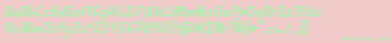 GraphismeItalic-Schriftart – Grüne Schriften auf rosa Hintergrund