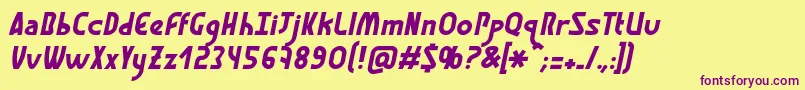 GraphismeItalic Font – Purple Fonts on Yellow Background