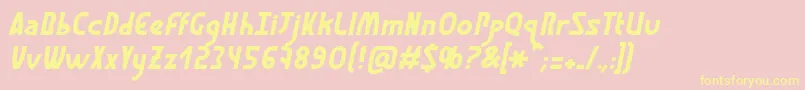 GraphismeItalic Font – Yellow Fonts on Pink Background