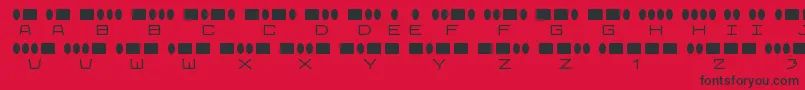 RadiosinmotionRegular-Schriftart – Schwarze Schriften auf rotem Hintergrund