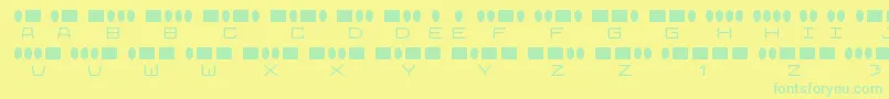 RadiosinmotionRegular-Schriftart – Grüne Schriften auf gelbem Hintergrund