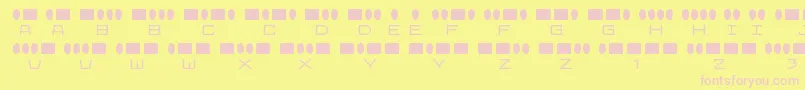 RadiosinmotionRegular-Schriftart – Rosa Schriften auf gelbem Hintergrund