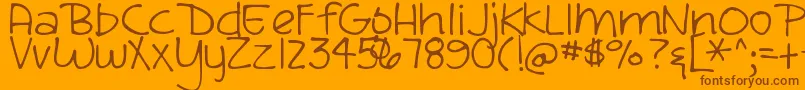DjbSandraDee Font – Brown Fonts on Orange Background