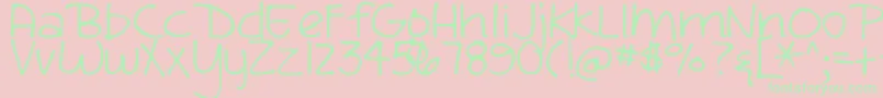 DjbSandraDee Font – Green Fonts on Pink Background