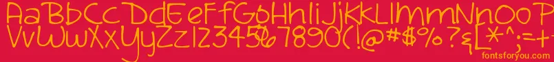 Шрифт DjbSandraDee – оранжевые шрифты на красном фоне