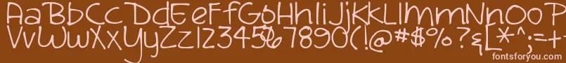 DjbSandraDee-Schriftart – Rosa Schriften auf braunem Hintergrund