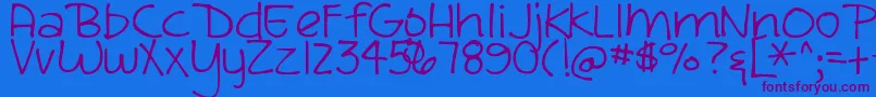 DjbSandraDee-Schriftart – Violette Schriften auf blauem Hintergrund