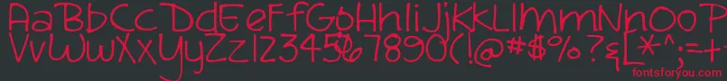 DjbSandraDee Font – Red Fonts on Black Background