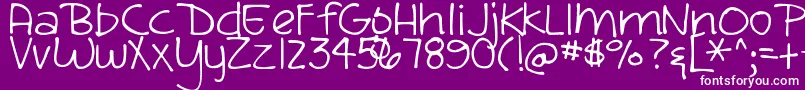 フォントDjbSandraDee – 紫の背景に白い文字