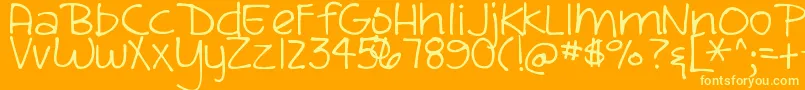 Шрифт DjbSandraDee – жёлтые шрифты на оранжевом фоне