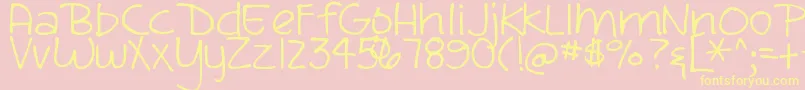 DjbSandraDee-Schriftart – Gelbe Schriften auf rosa Hintergrund
