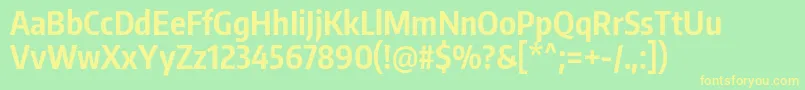 EncodesanscompressedBold Font – Yellow Fonts on Green Background